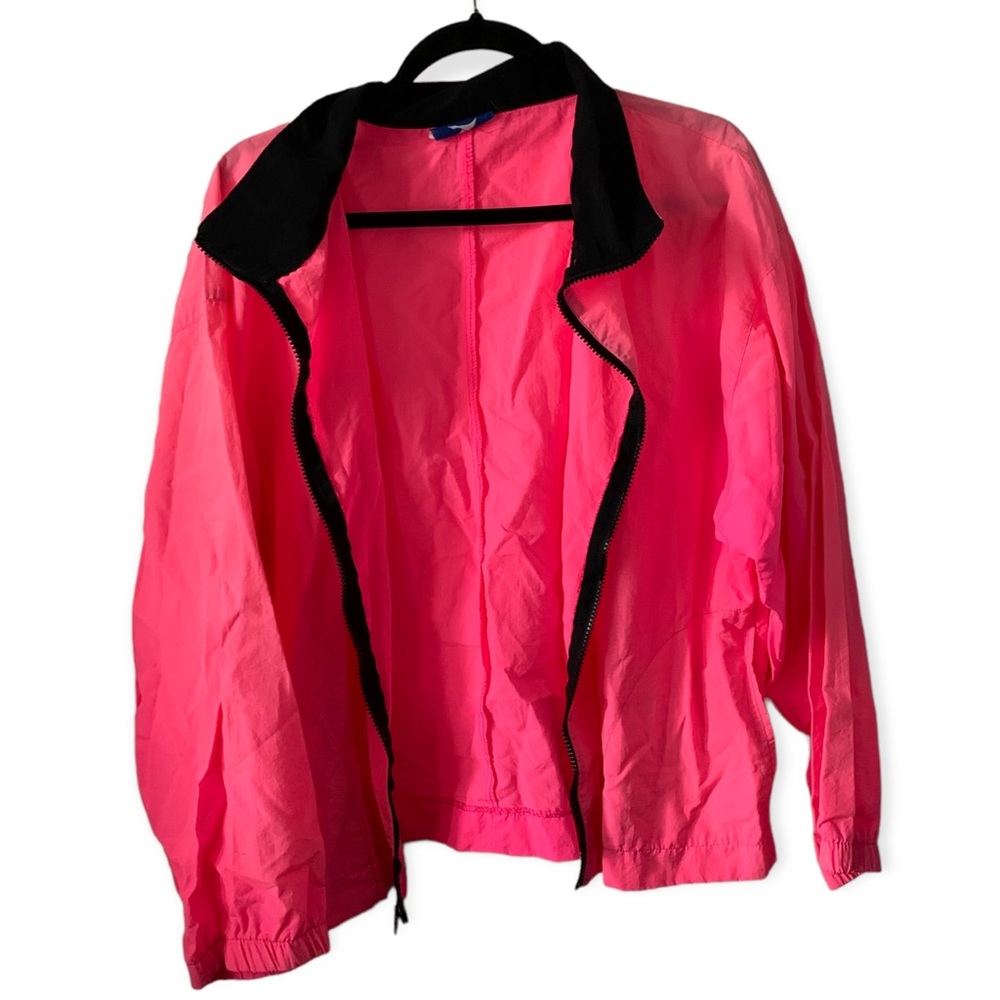 HANA neon pink and black longsleeve wind jacket L
